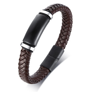 Pulsera Minimalista y Moderna Arlin al por Mayor, Hebilla Negra Electrochapada, Línea Azul y Tejido Negro, Joyería para Hombre - Product Image 2
