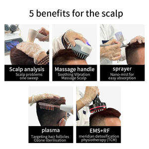 5 In 1 macchina per la crescita dei capelli per la cura del cuoio capelluto con analisi di rilevamento del follicolo pilifero <span class=keywords><strong>Nano</strong></span> Spray massaggio di vibrazione ad alta frequenza - Product Image 6