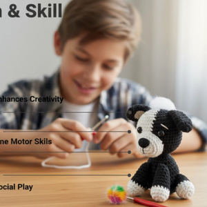 Kit de <span class=keywords><strong>Crochet</strong></span> Girafe Bébé Éléphant Chiot - Bricolage Artisanat Fait Main Fil Doux Crochets <span class=keywords><strong>pour</strong></span> Enfants Débutants Cadeau de Fête Polyester <span class=keywords><strong>Crochet</strong></span> - Product Image 3