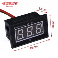 Meteran Baterai 48V DC4.5 ~ 150V Meteran Tegangan Tampilan Hijau 0.4 ''Voltmeter Digital Led Dua Kabel Penguji Volt Tahan Air
