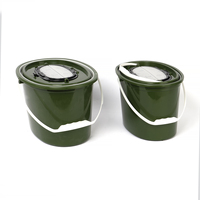 Seau en plastique souple écologique à double couche isolé durable, bac à appâts vivants, panier avec couvercle transparent, accessoires de pêche, utilisation en extérieur