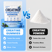 Gummies de créatine monohydrate végétaliennes sans sucre, supplément pré-entraînement énergétique pour la prise de masse pour hommes, marque privée OEM disponible