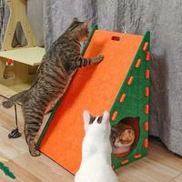 Nouvelle griffoir-lit triangulaire en feutre pour chat, mural, vertical, résistant à l'usure, maison de repos pour chat