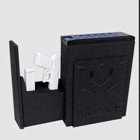 Coffre-fort pour arme de poing, déverrouillage 3 voies : empreinte digitale, code, clé mécanique, système push-pull, mince, antivol, accès rapide, pour maison et voiture, direct usine OEM