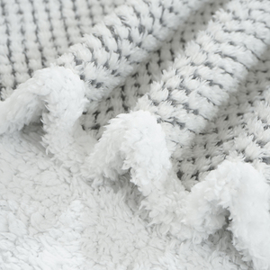 Manta de cama de lana de tamaño doble, mantas Súper suaves y cálidas para sofá, sofá y cama con textura de gofres, acogedoras, peludas y ligeras - Product Image 5