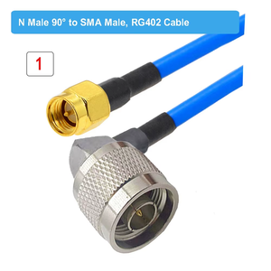 RG402同軸ケーブル SMA - L16 N 右角オス・メスコネクタ L16 Nタイプ - SMA圧着 RG402高周波テスト用 50オーム高速 - Product Image 2