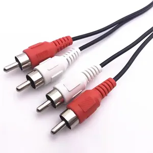 音频视频高级电缆中国OEM定制DVD连接器2 RCA至2 RCA AV电缆用于电视VCR立体声音频视频电缆
