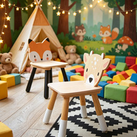 Chaise Renard de la Forêt Montessori Personnalisée, Chaise Renard en Bois Sur Mesure, Cadeau Fête des Enfants, Chaise de Crèche
