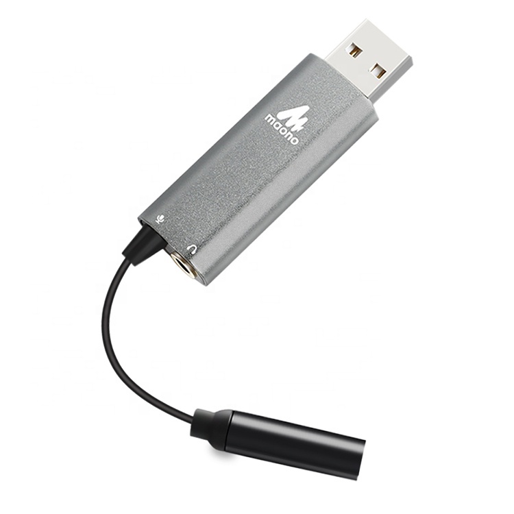 MAONO Carte Son Interface Audio Enregistrement Mini Carte Son USB Connecteur 3.5 Micro cravate ou Moniteur Casque