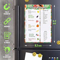 Planificateur de repas magnétique pour réfrigérateur A4-8.5x12, menu hebdomadaire, tableau effaçable à sec, forme écologique pour la cuisine