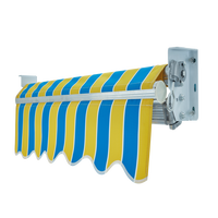 Auvent de balcon moderne Toscana personnalisable de 5 m, cadre en alliage d'aluminium rétractable, revêtement en polyester enduit de PVDF, manuel, anti-UV, imperméable