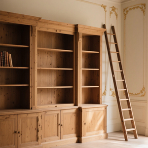 Libreria e Cantinetta in Rovere Massiccio Stile Retrò Francese di Lusso Personalizzata con Elementi Espositivi Origine Cina - Product Image 3