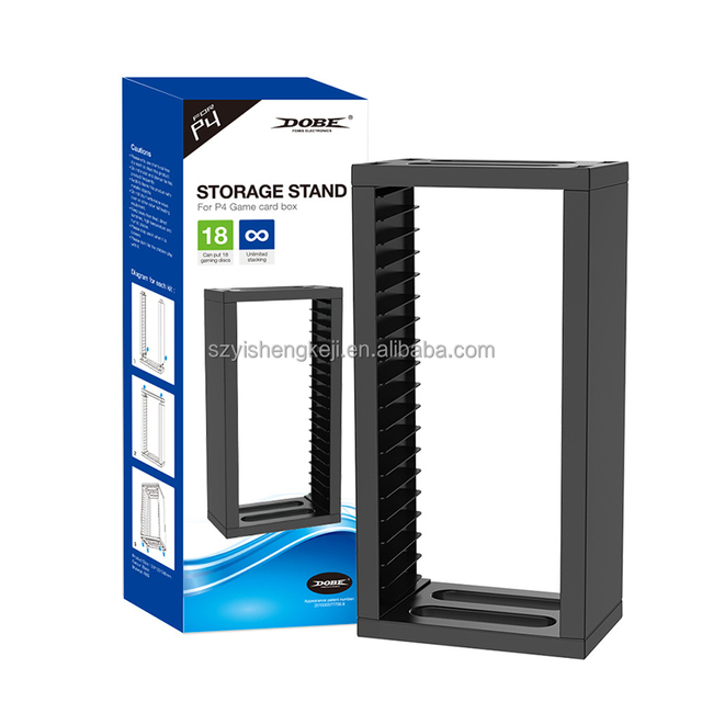 Factory DOBE 18 in 1 ABS Storage Stand Rack for PS4 Game Disc Card CD DVD Holder Vertical Stander Shelf Stack Bracket Accessory