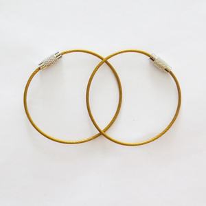 Gold Stainless Steel Wire Cable Loops Ring for Hanging Luggage <b>Tag</b> Key Ring ID <b>Tag</b> Keeper - Product Image 2
