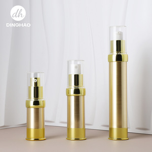 ขวดสุญญากาศสำหรับเครื่องสำอาง Dinghao ขนาด 10 มล. 15 มล. สีทองด้าน สีเงิน พร้อมหัวปั๊มสำหรับครีมบำรุงผิว ครีมบีบี - Product Image 2