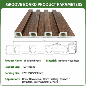 Panel de Pared Ranurado WPC para Interiores, <span class=keywords><strong>Tablero</strong></span> de Rejilla con Acabado de Madera, Compuesto de Madera y Plástico, para Decoración de Paredes de Sala de Estar, Dormitorio y TV - Product Image 3
