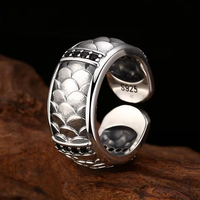 BOCAI S925 – bagues en argent Sterling pour hommes, bagues classiques à écailles de Dragon, Hip-Hop, Punk, rétro, tendance, accessoires en argent fin