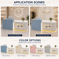 Comptoir de réception de style nordique personnalisé avec éclairage LED, bureau d'accueil moderne, comptoir de caisse pour magasin de détail, hall d'hôtel