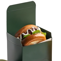 Boîtes à Hamburger et Frites de Luxe Personnalisées avec Logo - Contenants Jetables en Matériaux Recyclés, Impression Évanescente, Papier Kraft