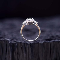 Ruizuan 925 argent Moissanite bijoux anneaux pour femmes à la mode pierres précieuses anneaux de mariage avec des pierres taillées princesse certifié