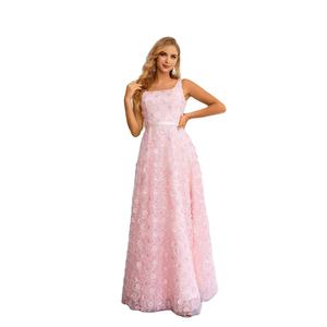 Produsen siap untuk mengirimkan gaun pesta Gala bunga gaun <span class=keywords><strong>Prom</strong></span> punggung renda payet wanita gaun malam panjang elegan - Product Image 3