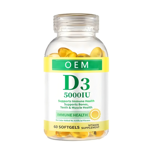 Vitamina D3 5000 UI en Cápsulas Blandas al por Mayor, Certificación GMP, Fabricación por Contrato, Etiqueta Privada, Fórmula Personalizada para Adultos, Mejora la Densidad Ósea - Product Image 1