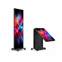 Écran LED JIACAI P1.86 P2 P2.5 pliable sur pied mobile avec roues pour affichage publicitaire en magasin, commerce de détail, centre commercial