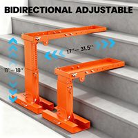 Stabilisateur de marche d'escalier pliable en acier réglable EMBLEM Pro Orange Moderne pour escaliers