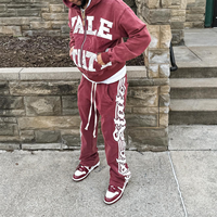 Ensemble de sweats à capuche vintage pour hommes, effet vieilli, broderie, délavage acide, logo imprimé en relief personnalisé, fermeture éclair intégrale, coupe courte, par un fabricant de vêtements