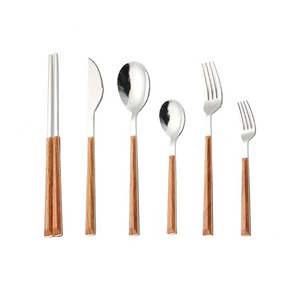 Cubiertos de alta calidad del acero inoxidable, sistema de los cubiertos del cuchillo de la bifurcación de la cuchara del metal - Product Image 1