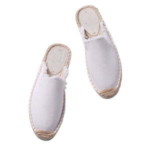 Autunno pescatore tela espadrillas slipper <span class=keywords><strong>paglia</strong></span> di canapa di ricreazione di moda fondo piatto tira pistoni femminile di lana su misura - Product Image 1