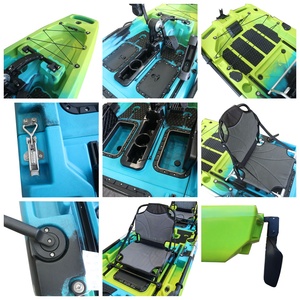 Kayak/canoë à pédales Viking, nouveau design, 9,5 pieds, en HDPE modulaire, pour 1 personne, avec ailerons de propulsion, détachable et pliable, avec moteur. - Product Image 3