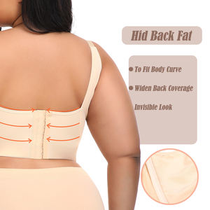 Taglie forti leviganti reggiseno scultoreo con spalline larghe da donna Push up reggiseno chiusura posteriore da donna reggiseno profondo coppetta reggiseno profondo reggiseno - Product Image 6