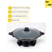 Poêle et marmite électriques multifonctions en aluminium Wok électrique multicuiseur sans fumée antiadhésif pour usage domestique