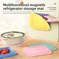 Tapis magnétique en silicone résistant à la chaleur, plateau de rangement anti-salissures, support de casserole réutilisable, tapis pliable