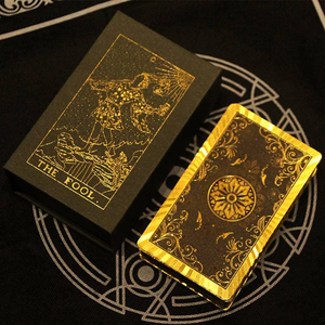 Cartes de tarot en PVC avec feuille d'or de la marque CY, modèle CY-88, imperméables, écologiques, boîte en papier personnalisée 12x7cm pour nappe de jeu - Product Image 3