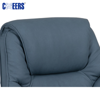 Canapé électrique inclinable en cuir bleu de luxe de style nouveau MANWAH CHEERS avec pouf