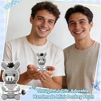 Porte-cartes en peluche fait main au crochet, âne décoratif de bureau, animal d'accompagnement émotionnel, cadeau en fil
