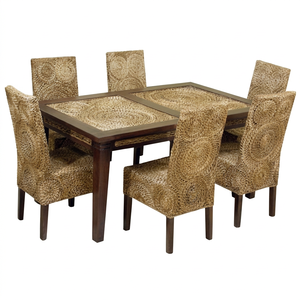 Rattan Seagrass <b>Dining</b> <b>Table</b> Furniture Rattan <b>Dining</b> Chairs and <b>Table</b> Set for Restaurant - Product Image 1