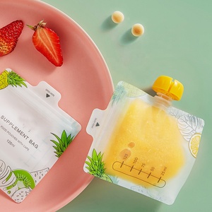 Customizd Eco Friendly Reusable Food Pouch Spout Bag Food Grade Plastic BPA Free Double Zipper Baby Food Pouches