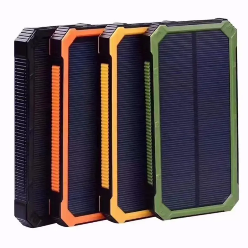 2022 USB Solar Phone Power Bank 8000mAh Waterproof Battery Charger External Portable Solar Charging Bank with LED Light