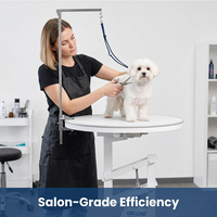 Table de toilettage ronde AP-835 pour petits chiens, table de toilettage pour chien avec levage pneumatique, table de toilettage ronde pour chien avec LED