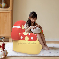 Conte de fées Style tout-petits Non toxique PVC Air Canapé Fauteuil Intérieur Portable Dessin Animé Blow Up Chaise Champignon Gonflable Enfants Canapé