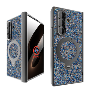 เคสโทรศัพท์แบบมีกลิตเตอร์พร้อมที่ยึดแม่เหล็กสำหรับ Samsung Fold 6 7 8 ลายดาว วัสดุ TPU PC - Product Image 3