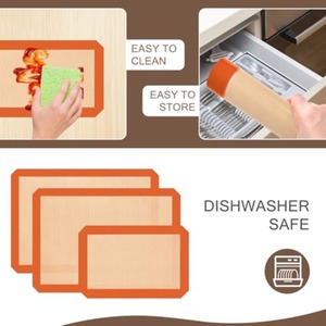 Orange Silicone <strong>Baking</strong> Mat with Reinforced Edge, Non-Stick, Heat Resistant, <strong>Easy</strong> to Clean - Product Image 5