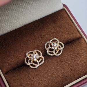 Pendientes de Plata 925 con Circonita, Chapados en Oro, Certificados NGTC, Aptos para Uso Diario, Bodas y Fiestas, Unisex/Hombre/Mujer, Venta al Por Mayor de Joyería UM - Product Image 2