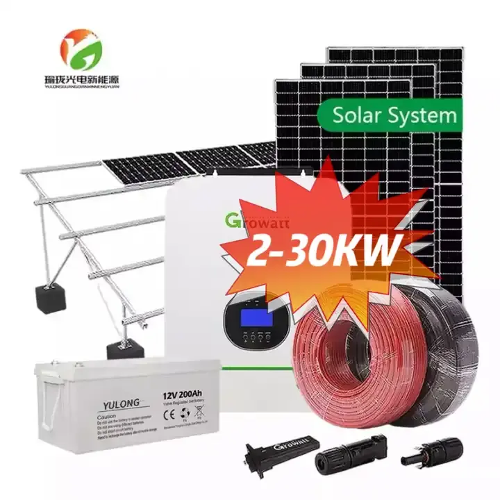 Penyimpanan baterai surya, 10Kva penyimpanan baterai surya sistem Panel Pv 6Kw Kit lengkap Off Grid paket lengkap Rumah Tangga 5Kva rumah sistem energi surya
