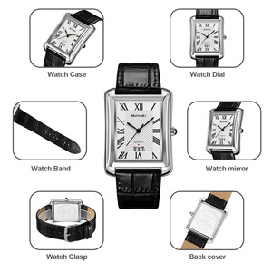 Reloj Cuadrado Vintage Minimalista para Hombre, con Números Romanos, Correa de Cuero Impermeable, Reloj de Pulsera de Cuarzo - Product Image 2