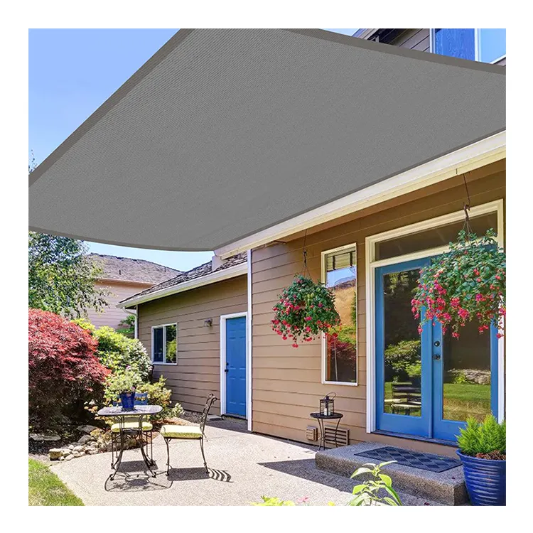 polyester 2*2m grey color garden sun-shading shade cloth sun shade sail water proof /cloth shade 380 gsm