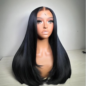Perruques Bob Cheveux Raides avec Fermeture Frontale en Dentelle, Perruque Cheveux Humains <span class=keywords><strong>Blondes</strong></span> 613 avec Mèches, Perruque Courte Noire Personnalisable - Product Image 5
